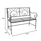 Παγκάκι Cazpo μέταλλο σε μαύρη απόχρωση 114x45x90εκ