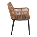 Πολυθρόνα Naoki pe rattan -metal σε φυσική απόχρωση με μαύρα πόδια/μαξιλάρι 59x62.5x82εκ