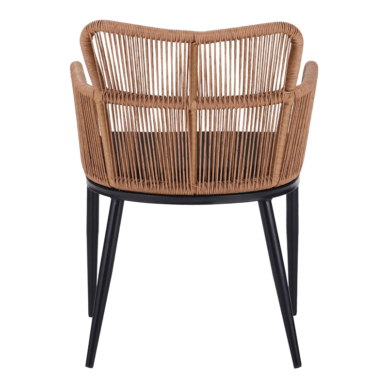 Πολυθρόνα Naoki pe rattan -metal σε φυσική απόχρωση με μαύρα πόδια/μαξιλάρι 59x62.5x82εκ