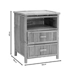 Κομοδίνο Ofra bamboo φυσικό 56x46x69εκ