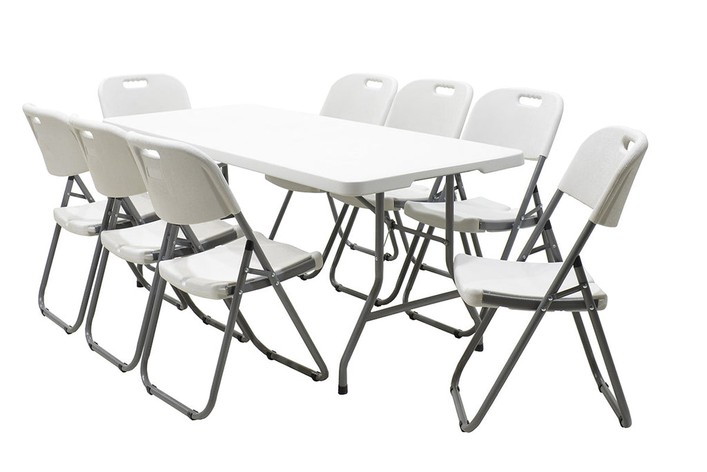Τραπέζι catering Rodeo πτυσσόμενο-βαλίτσα λευκό 152x70x74εκ