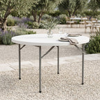 Τραπέζι catering Comfort πτυσσόμενο στρόγγυλο σε λευκή απόχρωση Φ120x74εκ