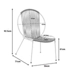 Καρέκλα Dapper λευκό μέταλλο-pe φυσικό 64.5x71x92.5εκ
