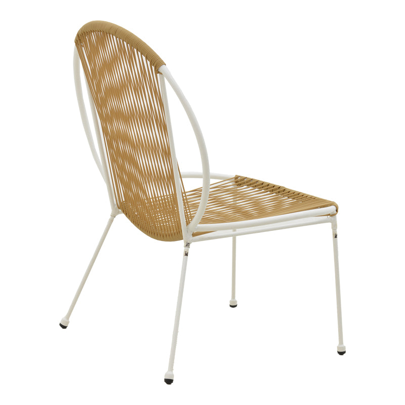 Καρέκλα Dapper λευκό μέταλλο-pe φυσικό 64.5x71x92.5εκ