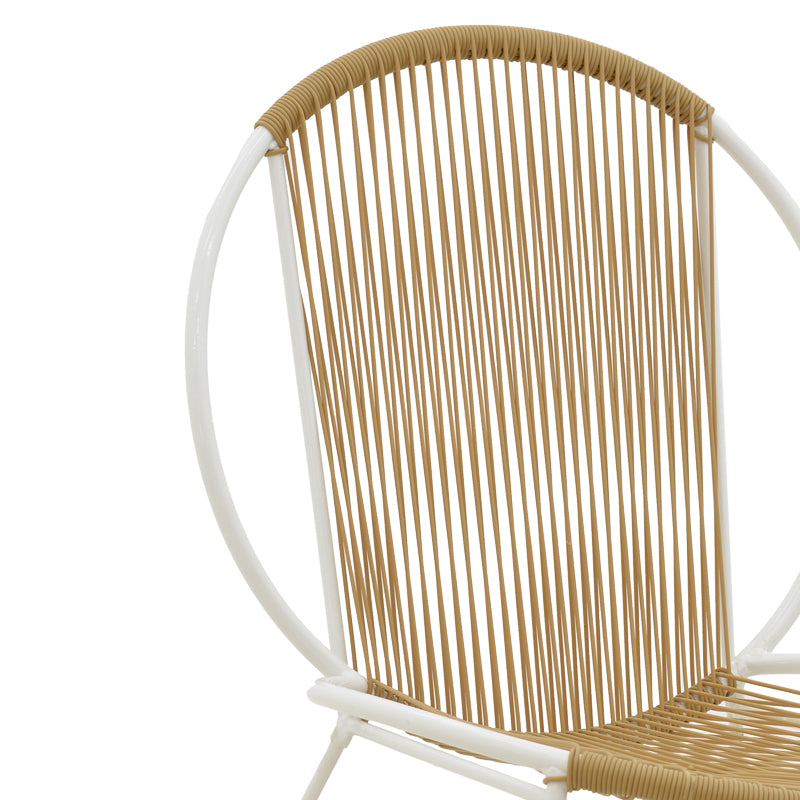 Καρέκλα Dapper λευκό μέταλλο-pe φυσικό 64.5x71x92.5εκ
