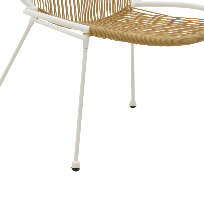 Καρέκλα Dapper λευκό μέταλλο-pe φυσικό 64.5x71x92.5εκ