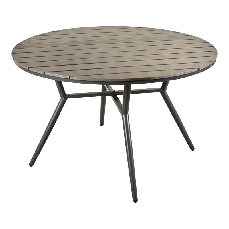 Τραπέζι Appa αλουμίνιο και plywood σε ανθρακί απόχρωση Φ120x74εκ