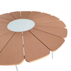 Τραπεζαρία Pinap-Dashiell σετ 5τεμ λευκό αλουμίνιο και plywood σε φυσική απόχρωση Φ110x74εκ