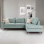 Γωνιακός καναπές αριστερή γωνία Romantic ύφασμα ciel-cream 290x235x95εκ