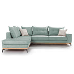 Γωνιακός καναπές δεξιά γωνία Luxury II ύφασμα ciel-cream 290x235x95εκ