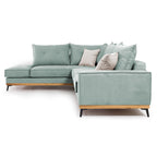 Γωνιακός καναπές δεξιά γωνία Luxury II ύφασμα ciel-cream 290x235x95εκ