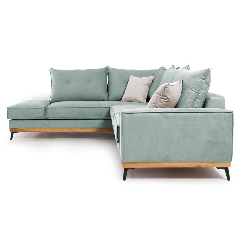 Γωνιακός καναπές δεξιά γωνία Luxury II ύφασμα ciel-cream 290x235x95εκ