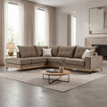 Γωνιακός καναπές δεξιά γωνία Luxury II ύφασμα mocha-cream 290x235x95εκ
