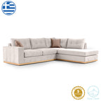 Γωνιακός καναπές αριστερή γωνία Boston ύφασμα cream-mocha 280x225x90εκ