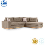 Γωνιακός καναπές αριστερή γωνία Boston ύφασμα mocha-cream 280x225x90εκ