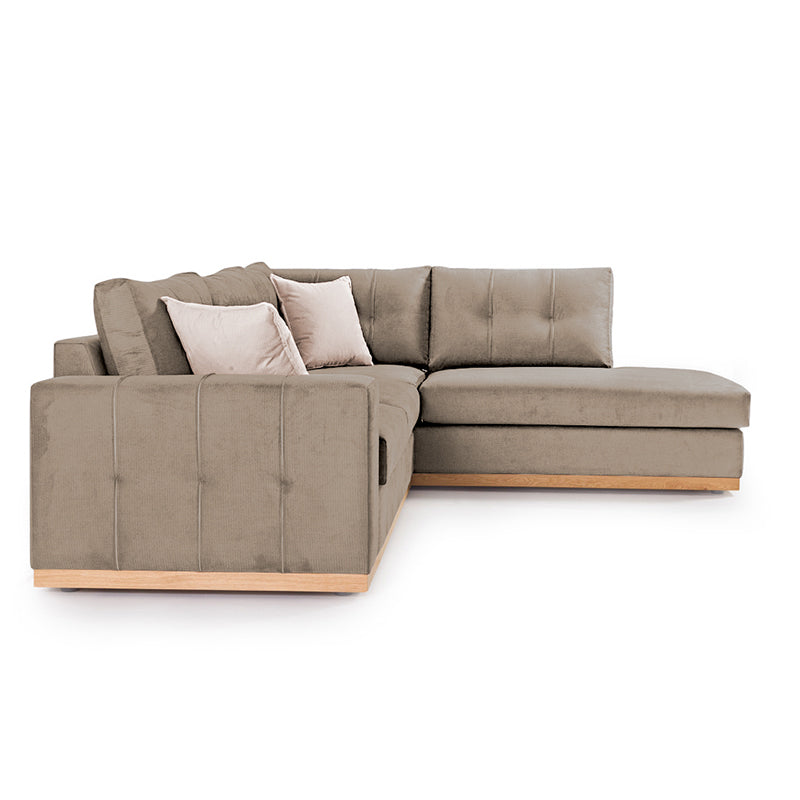 Γωνιακός καναπές αριστερή γωνία Boston ύφασμα mocha-cream 280x225x90εκ