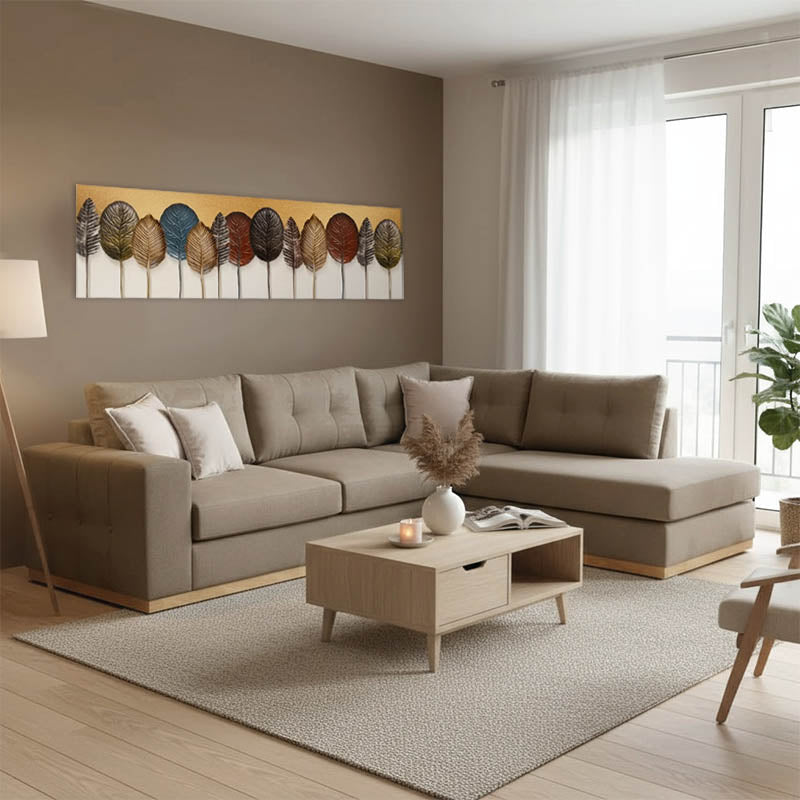Γωνιακός καναπές αριστερή γωνία Boston ύφασμα mocha-cream 280x225x90εκ