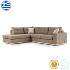 Γωνιακός καναπές δεξιά γωνία Boston ύφασμα mocha-cream 280x225x90εκ