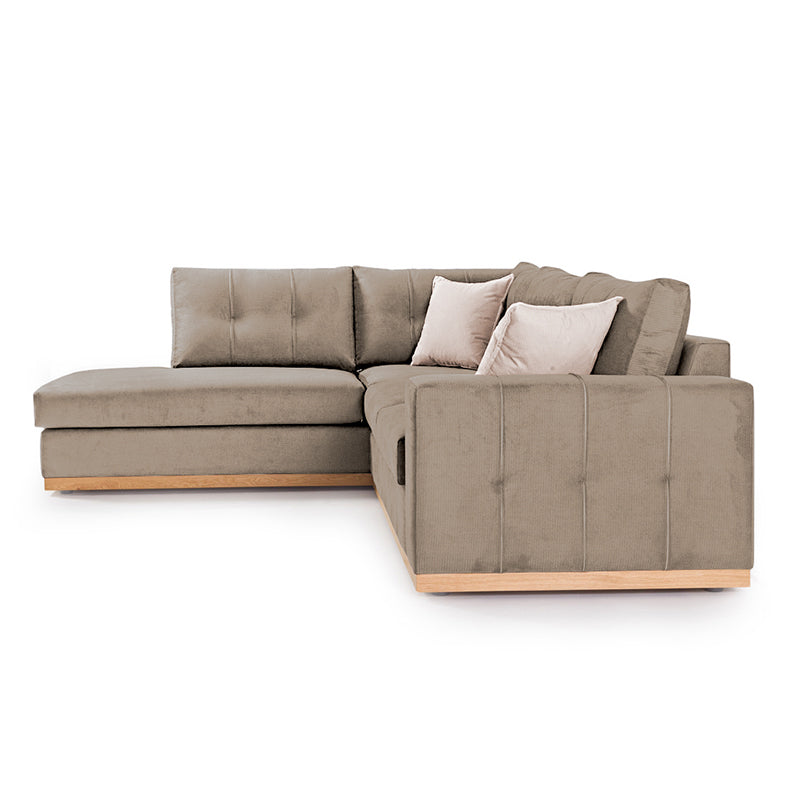 Γωνιακός καναπές δεξιά γωνία Boston ύφασμα mocha-cream 280x225x90εκ