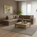 Γωνιακός καναπές δεξιά γωνία Boston ύφασμα mocha-cream 280x225x90εκ