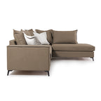 Γωνιακός καναπές αριστερή γωνία Romantic ύφασμα mocha-cream 290x235x95εκ