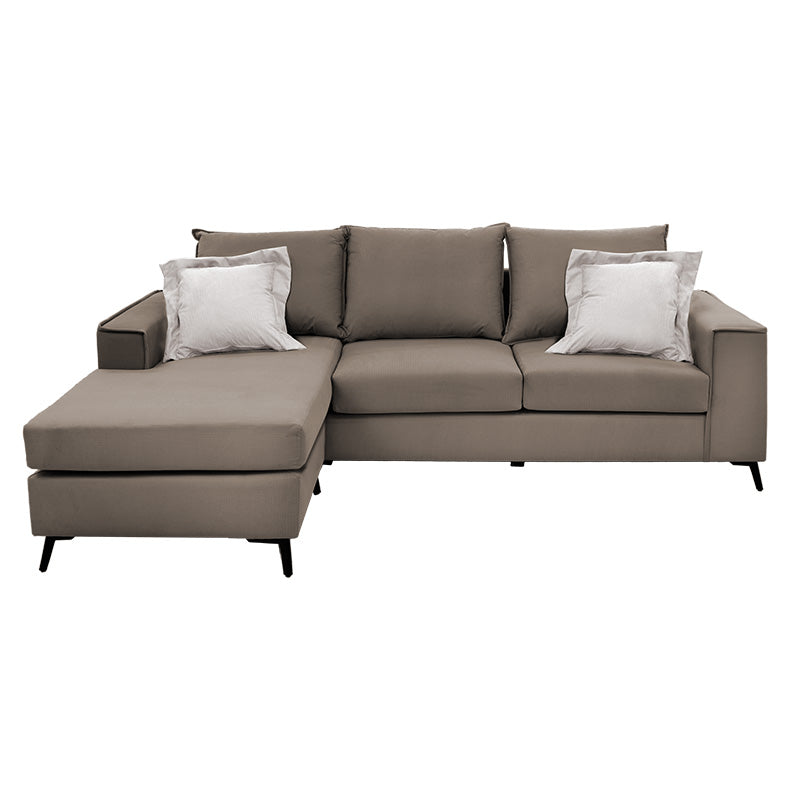 Γωνιακός καναπές Fabulous αναστρέψιμος ύφασμα mocha-cream 240x165x95εκ