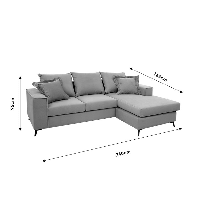 Γωνιακός καναπές Fabulous αναστρέψιμος ύφασμα mocha-cream 240x165x95εκ