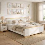 Κρεβάτι Jaden golden oak-λευκό antique 160x200εκ