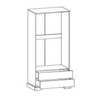 Ντουλάπα Jaden δίφυλλη golden oak-λευκό antique 101x62x197,5εκ