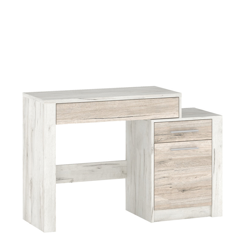 Τουαλέτα-καθρέπτης Neruda λευκό antique-oak 114,5x39,5x76εκ