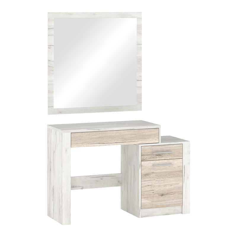 Τουαλέτα-καθρέπτης Neruda λευκό antique-oak 114,5x39,5x76εκ