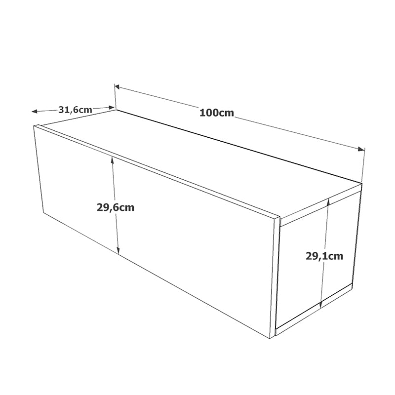 Έπιπλο τηλεόρασης επιτοίχιο Serit λευκό-oak 100x31,5x29,5εκ