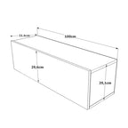Έπιπλο τηλεόρασης επιτοίχιο Serit λευκό-oak 100x31,5x29,5εκ