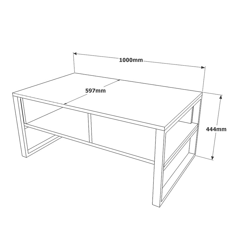 Τραπέζι σαλονιού Honora oak-μαύρο 100x60x44,5εκ