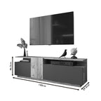 Έπιπλο τηλεόρασης Elana sonoma-λευκό 150x29.5x46.3εκ