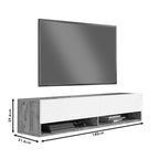 Έπιπλο τηλεόρασης επιτοίχιο Roscoe λευκό-sonoma 140x31.6x29.6εκ