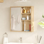 Ντουλάπι μπάνιου Bagno με καθρέπτη oak 60x14.5x63.6εκ