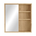 Ντουλάπι μπάνιου Bagno με καθρέπτη oak 60x14.5x63.6εκ