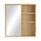 Ντουλάπι μπάνιου Bagno με καθρέπτη oak 60x14.5x63.6εκ