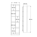 Βιβλιοθήκη Oteca 10θέσεων σε λευκή απόχρωση 51.1x25.4x180εκ