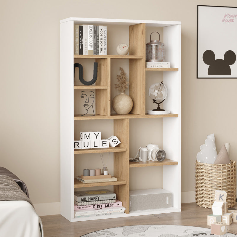 Βιβλιοθήκη Boteca 10θέσεων σε oak-λευκή απόχρωση 75x22x123.6εκ