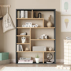 Βιβλιοθήκη Decora σε φυσική-ανθρακί απόχρωση 90x22x123.6εκ