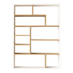 Βιβλιοθήκη Decora σε oak-λευκό απόχρωση 90x22x123.6εκ