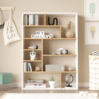 Βιβλιοθήκη Decora σε oak-λευκό απόχρωση 90x22x123.6εκ