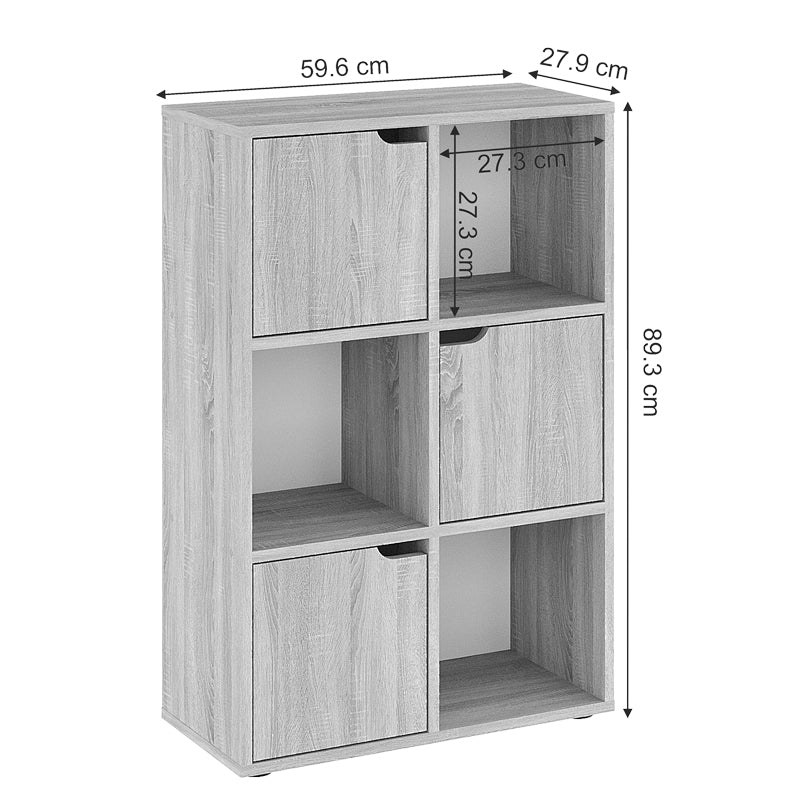 Βιβλιοθήκη Bookel μελαμίνης σε sonoma απόχρωση 59.5x27.5x89εκ