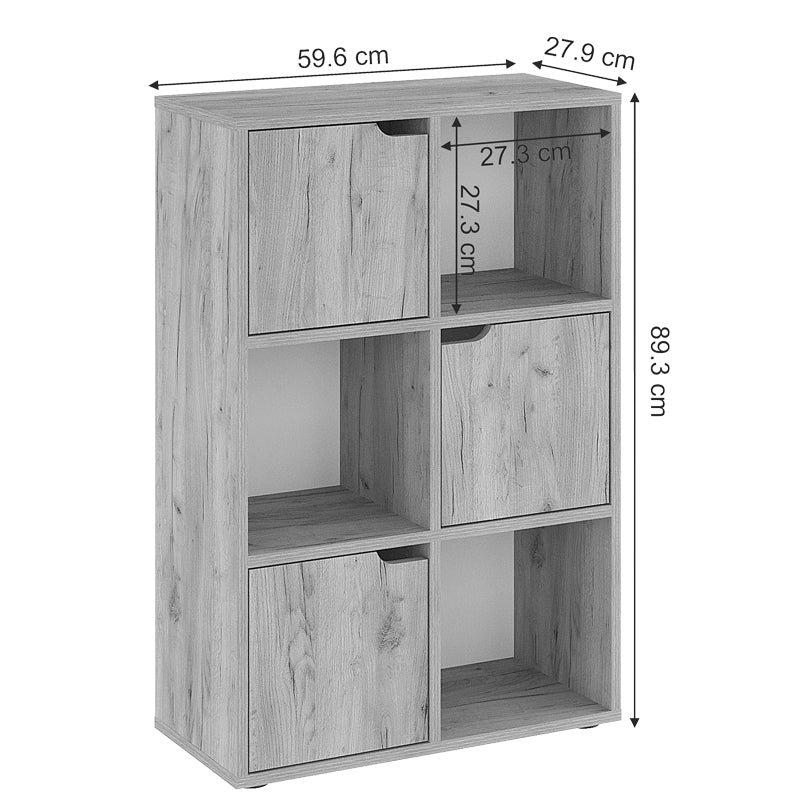 Βιβλιοθήκη Bookel μελαμίνης σε oak απόχρωση 59.5x27.5x89εκ