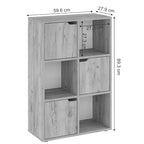 Βιβλιοθήκη Bookel μελαμίνης σε oak απόχρωση 59.5x27.5x89εκ