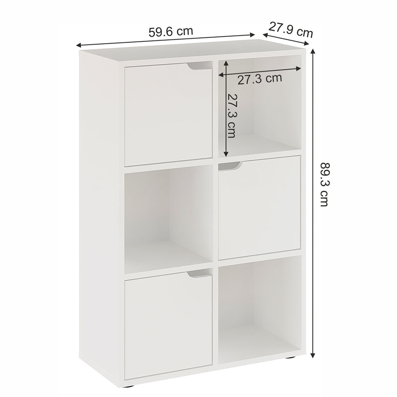 Βιβλιοθήκη Bookel μελαμίνης σε λευκή απόχρωση 59.5x27.5x89εκ