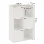 Βιβλιοθήκη Bookel μελαμίνης σε λευκή απόχρωση 59.5x27.5x89εκ