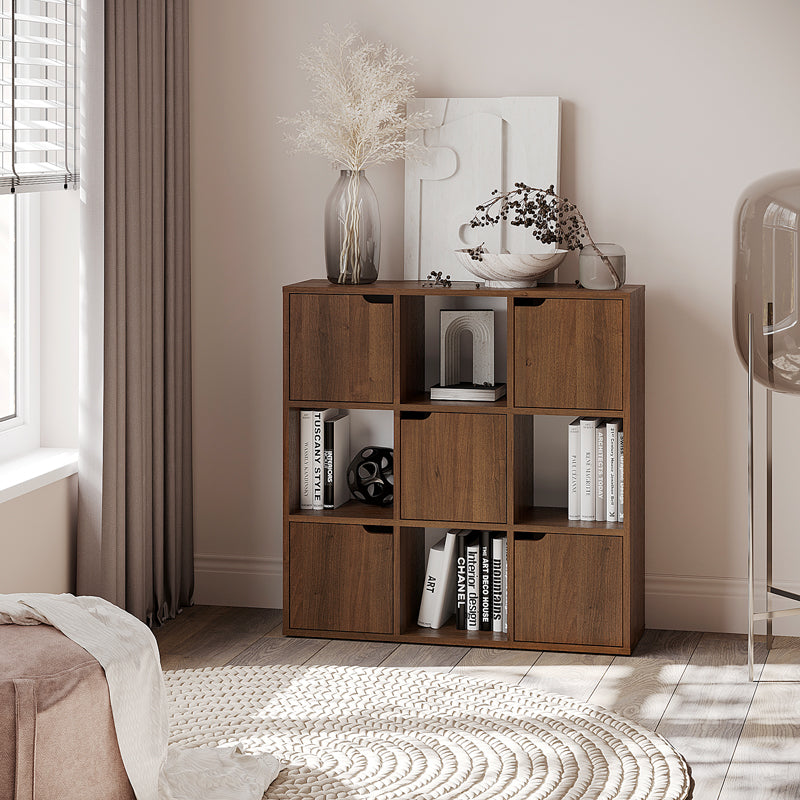 Βιβλιοθήκη Bookel σε καρυδί απόχρωση 88.5x27.5x89.3εκ